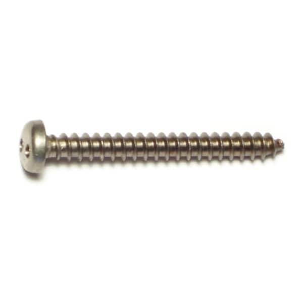 Sheet Metal Screw, #8 x 1-1/2 in, 18-8 Stainless Steel Pan Head Spanner Drive, 10 PK